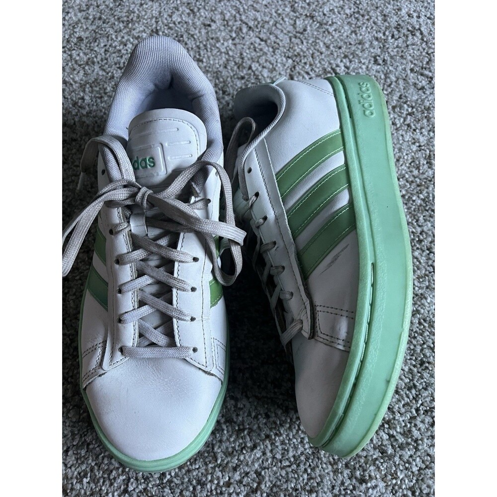 Adidas Women’s Grand Court Sneakers Holographic Mint Green Sz 9.5